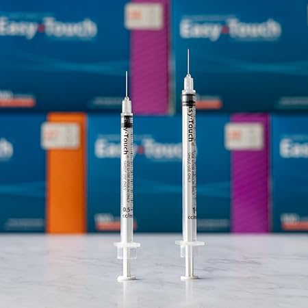 EasyTouch U-100 Insulin Syringe 31G 1cc 5/16" (8mm), Yellow – 831165