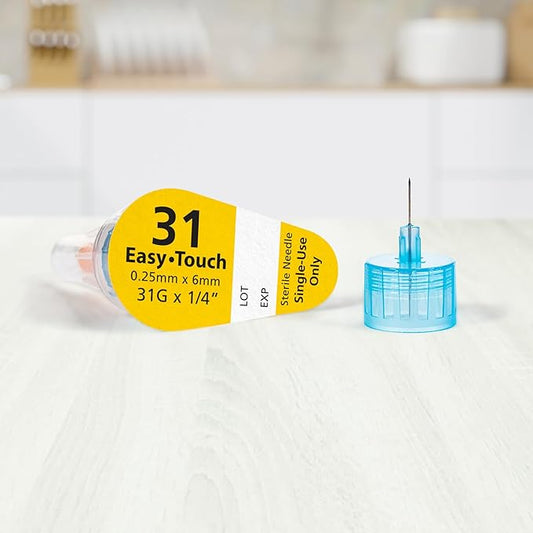 831041 EasyTouch® Pen Needles – 100 count, 31g, 1/4″ (6mm), Yellow