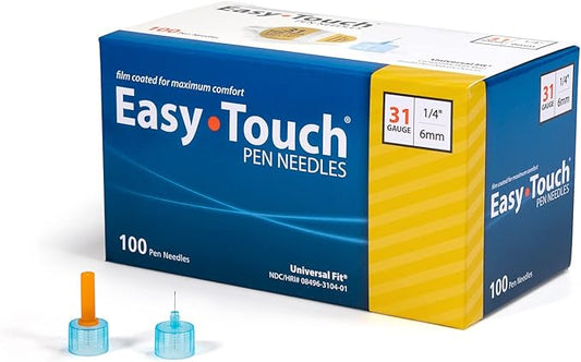 831041 EasyTouch® Pen Needles – 100 count, 31g, 1/4″ (6mm), Yellow