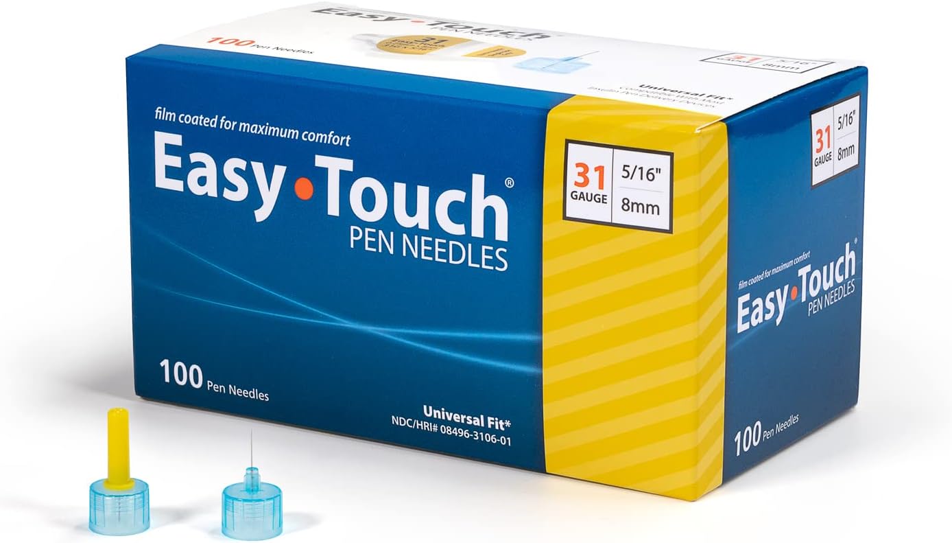 831061 EasyTouch® Pen Needles 100 count, 31g, 5/16″ (8mm), Yellow