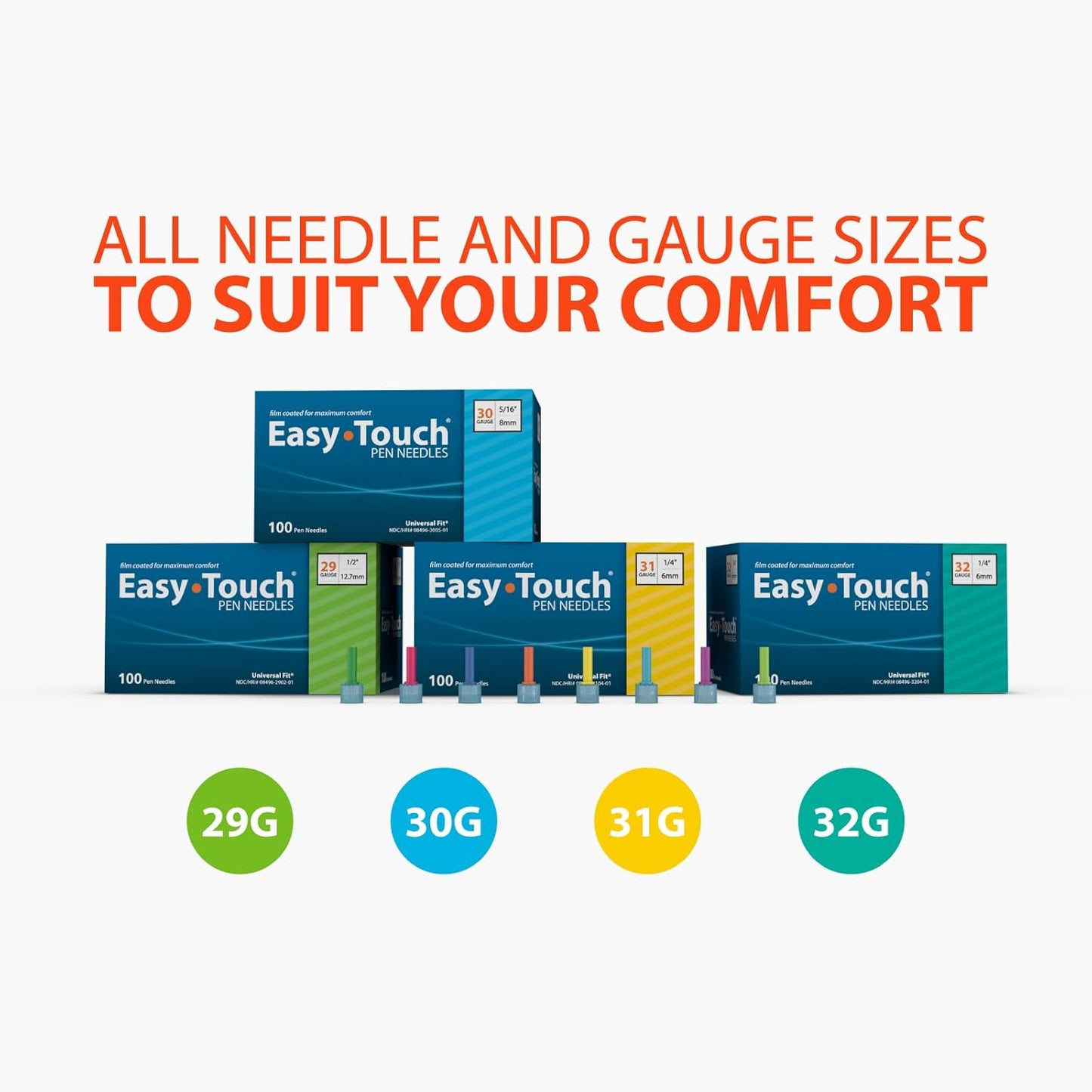 830561 EasyTouch® Pen Needles - 100 count, 30G, 5/16" (8mm)