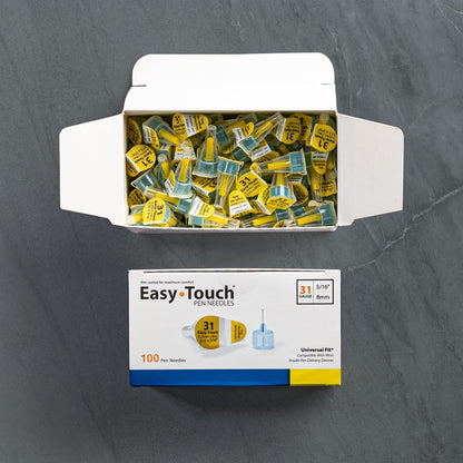 831061 EasyTouch® Pen Needles 100 count, 31g, 5/16″ (8mm), Yellow