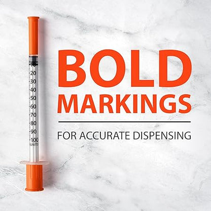 EasyTouch U-100 Insulin Syringe 31G 1cc 5/16" (8mm), Yellow – 831165