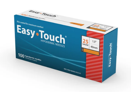 802507 EasyTouch Hypodermic Needle, 25G, 40mm, 1.5”