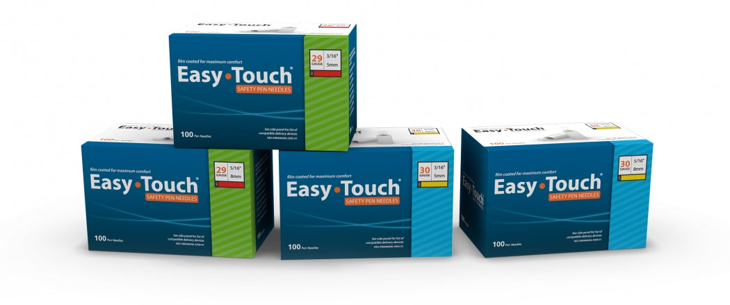 829856 EasyTouch® Safety Pen Needles - 100 count, 29g, 5/16″ (8mm), Green